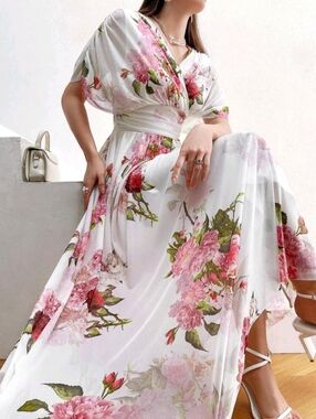 Floral Print Elegant Vacation Spring Summer Formal Guest Bridesmaid Maxi